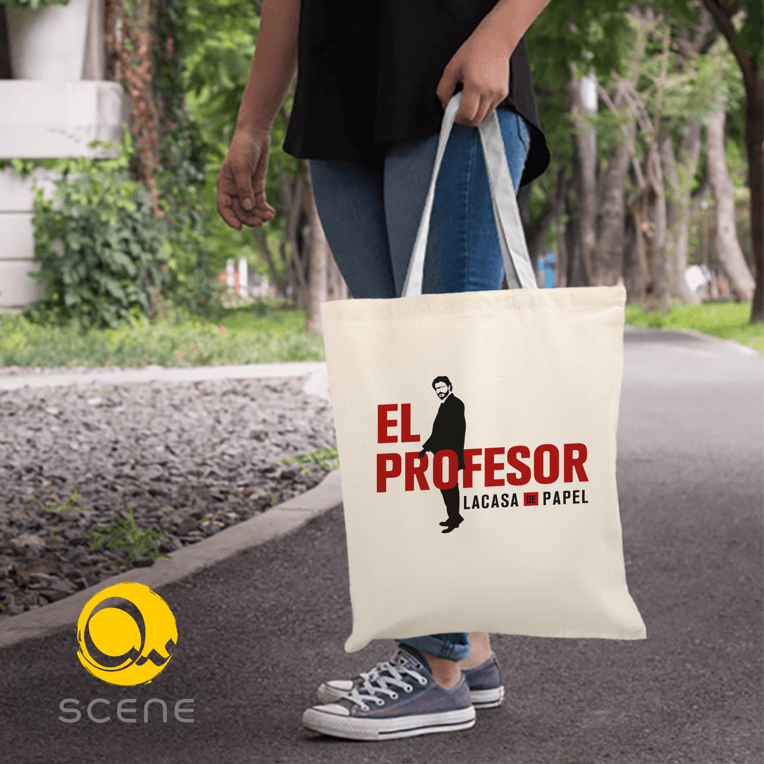 MONEY HEIST-EL PROFESSOR - White Tote Bag - Frankly Wearing